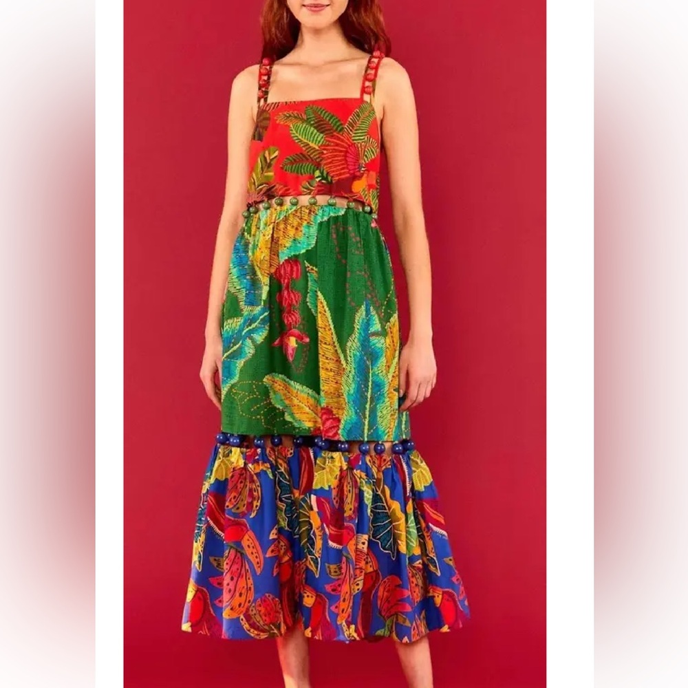 FARM Rio mixed print dress